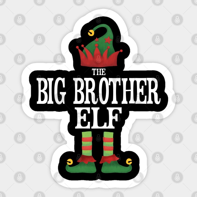 Big Brother Elf Matching Family Group Christmas Party Pajamas Sticker by uglygiftideas